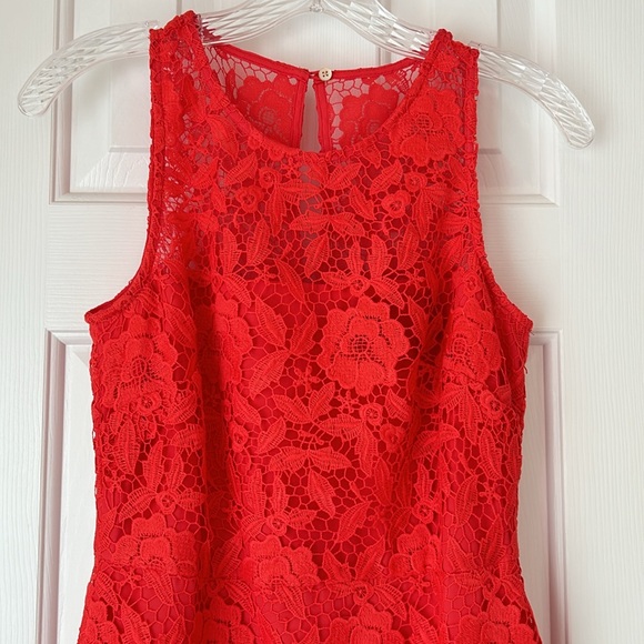 J Crew Lace Sheath Dress- Coral size 0 - Picture 2 of 12